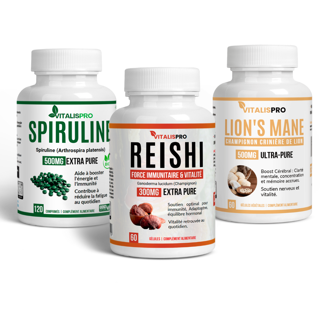 VitalisPro reishi, lion's mane and spirulina pack