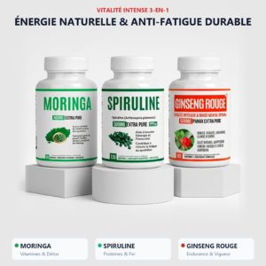 Pack Moringa Ginseng Spiruline – énergie, vitalité et résistance à la fatigue au Maroc