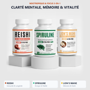 Reishi Lion's Mane Spirulina Pack – Golden Trio for Energy, Immunity & Focus in Morocco